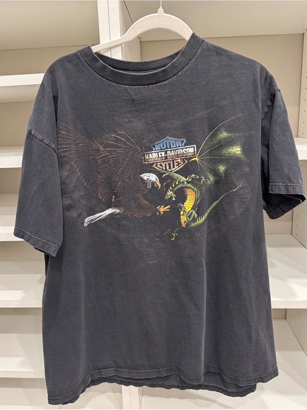 Harley Davidson 2000 Vintage , Made In USA Dragon Eagle Tee T Shirt, Size XL